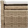 Förvaringsbänk för utomhusbruk dyna beige 100 cm konstrotting vidaXL – miniatyr 8