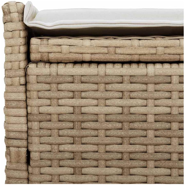 Förvaringsbänk för utomhusbruk dyna beige 100 cm konstrotting vidaXL – bild 8
