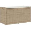 Förvaringsbänk för utomhusbruk dyna beige 100 cm konstrotting vidaXL – miniatyr 1