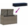 Förvaringsbänk för utomhusbruk dyna grå 100 cm konstrotting vidaXL – miniatyr 7