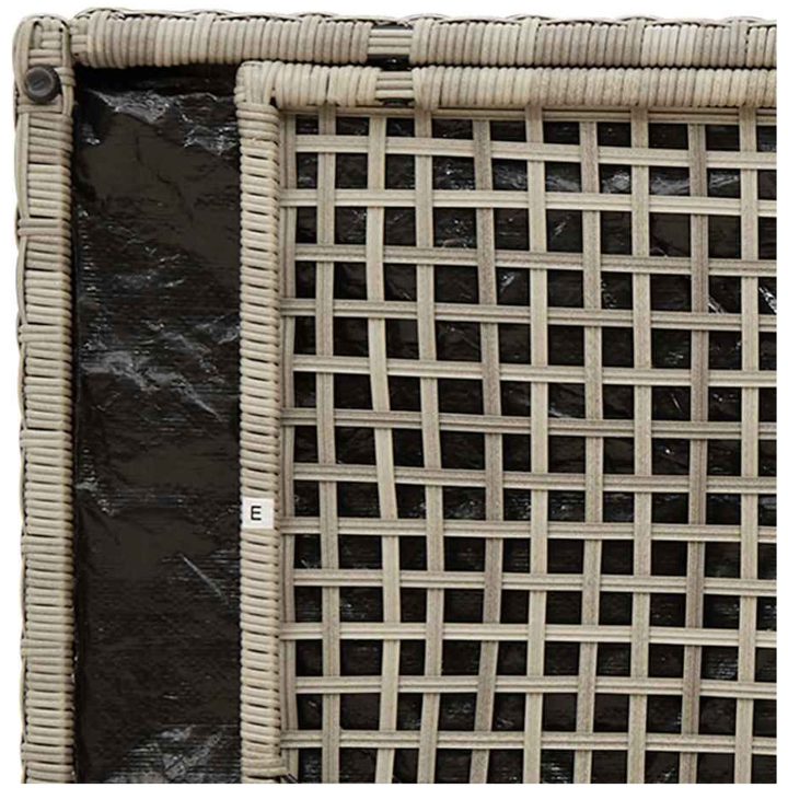 Förvaringsbänk för utomhusbruk dyna ljusgrå 100 cm konstrotting vidaXL – bild 10