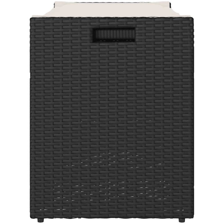 Förvaringsbänk för utomhusbruk dyna svart 100 cm konstrotting vidaXL – bild 5
