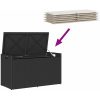 Förvaringsbänk för utomhusbruk dyna svart 100 cm konstrotting vidaXL – miniatyr 7