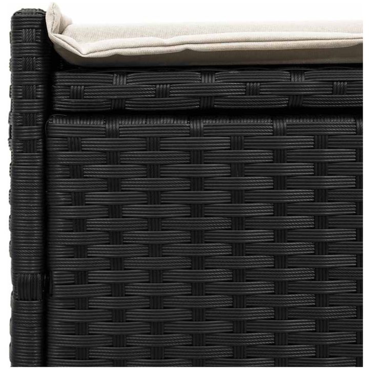 Förvaringsbänk för utomhusbruk dyna svart 100 cm konstrotting vidaXL – bild 8
