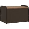 Förvaringsbänk med dyna brun konstrotting vidaXL 80 x 51 x 52 cm – miniatyr 2