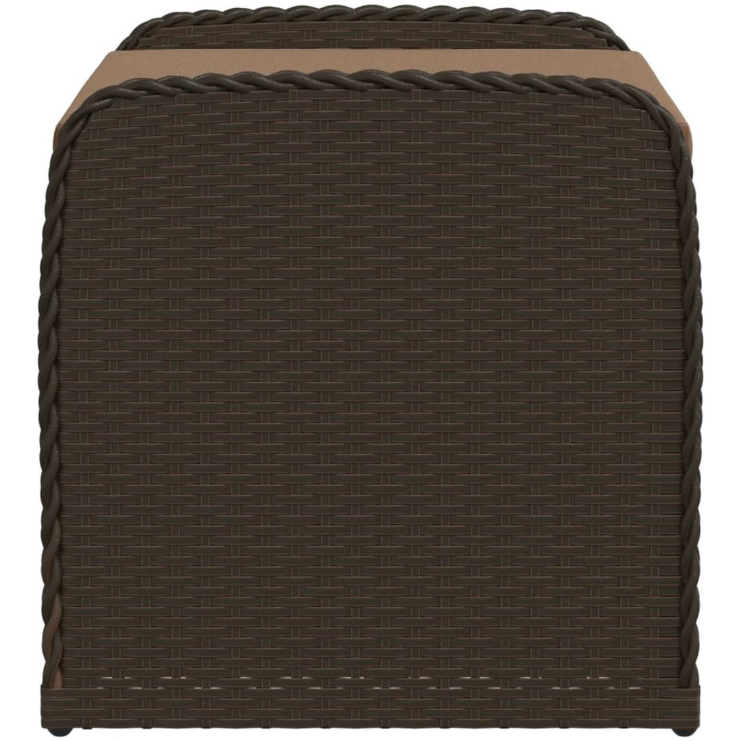 Förvaringsbänk med dyna brun konstrotting vidaXL 80 x 51 x 52 cm – bild 5