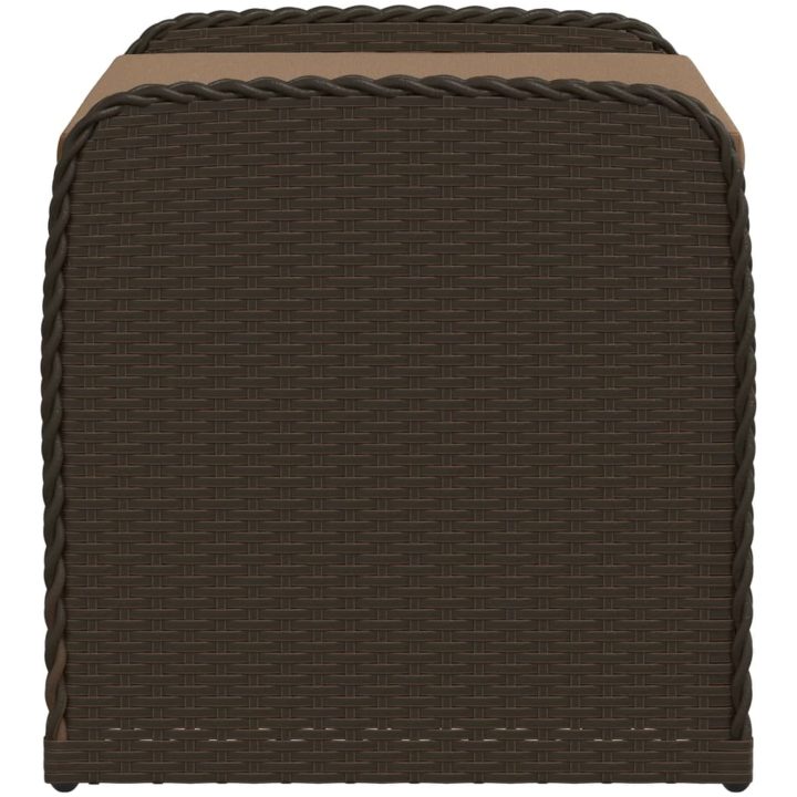 Förvaringsbänk med dyna brun konstrotting vidaXL 80 x 51 x 52 cm – bild 5