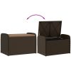 Förvaringsbänk med dyna brun konstrotting vidaXL 80 x 51 x 52 cm – miniatyr 7