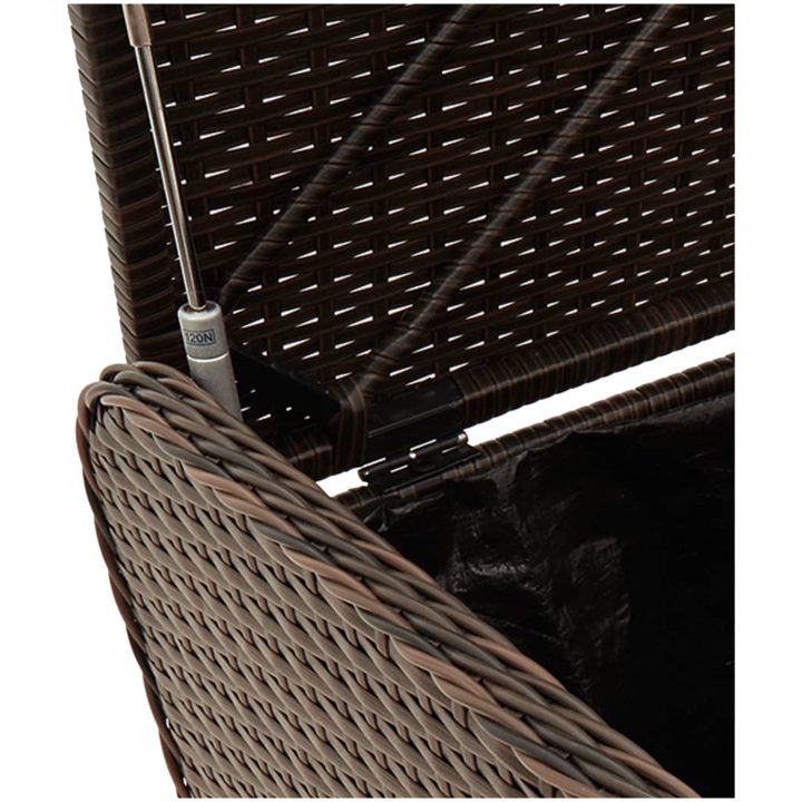 Förvaringsbänk med dyna brun konstrotting vidaXL 80 x 51 x 52 cm – bild 8