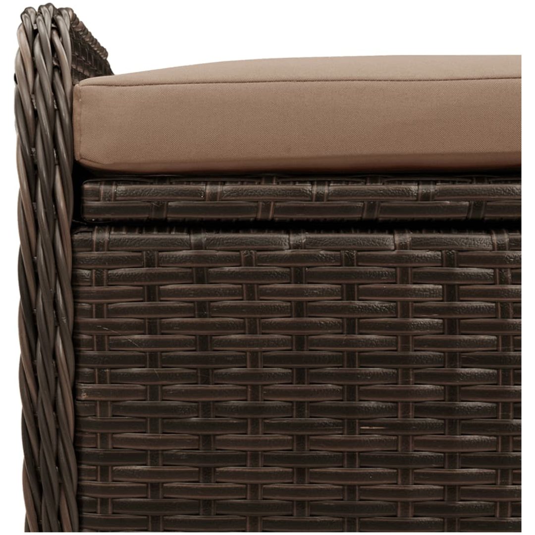 Förvaringsbänk med dyna brun konstrotting vidaXL 80 x 51 x 52 cm – bild 9