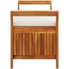 Förvaringsbänk med dyna för trädgård 126 cm massiv akacia vidaXL 126 x 50 x 60 cm – miniatyr 6