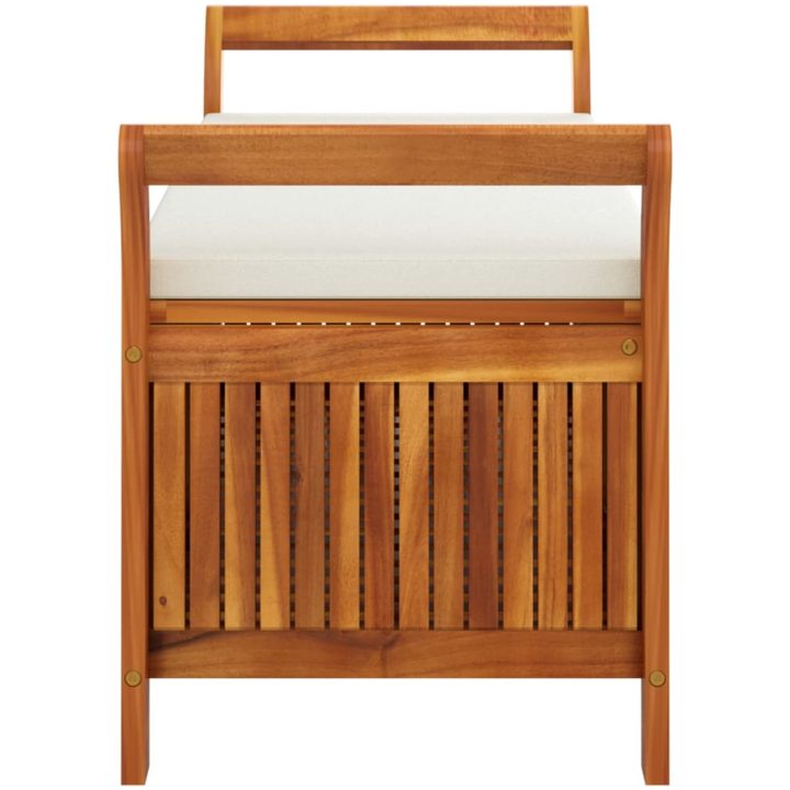 Förvaringsbänk med dyna för trädgård 126 cm massiv akacia vidaXL 126 x 50 x 60 cm – bild 6