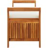 Förvaringsbänk med dyna för trädgård 126 cm massiv akacia vidaXL 126 x 50 x 60 cm – miniatyr 7
