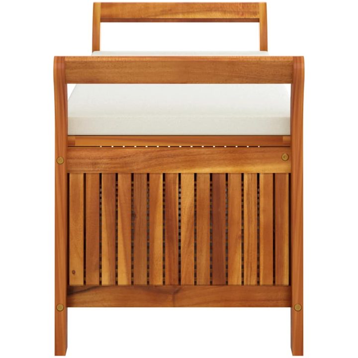 Förvaringsbänk med dyna för trädgård 126 cm massiv akacia vidaXL 126 x 50 x 60 cm – bild 7