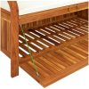 Förvaringsbänk med dyna för trädgård 126 cm massiv akacia vidaXL 126 x 50 x 60 cm – miniatyr 8
