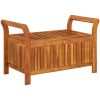 Förvaringsbänk med dyna för trädgård 91 cm massiv akacia vidaXL 91 x 50 x 60 cm – miniatyr 3