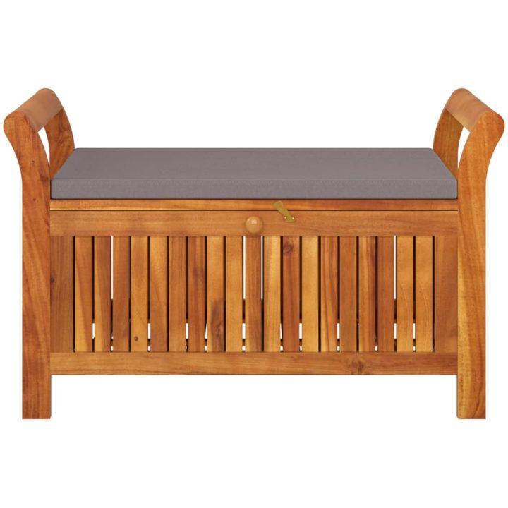 Förvaringsbänk med dyna för trädgård 91 cm massiv akacia vidaXL 91 x 50 x 60 cm – bild 5