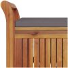 Förvaringsbänk med dyna för trädgård 91 cm massiv akacia vidaXL 91 x 50 x 60 cm – miniatyr 10