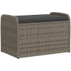 Förvaringsbänk med dyna grå konstrotting vidaXL 80 x 51 x 52 cm – miniatyr 2