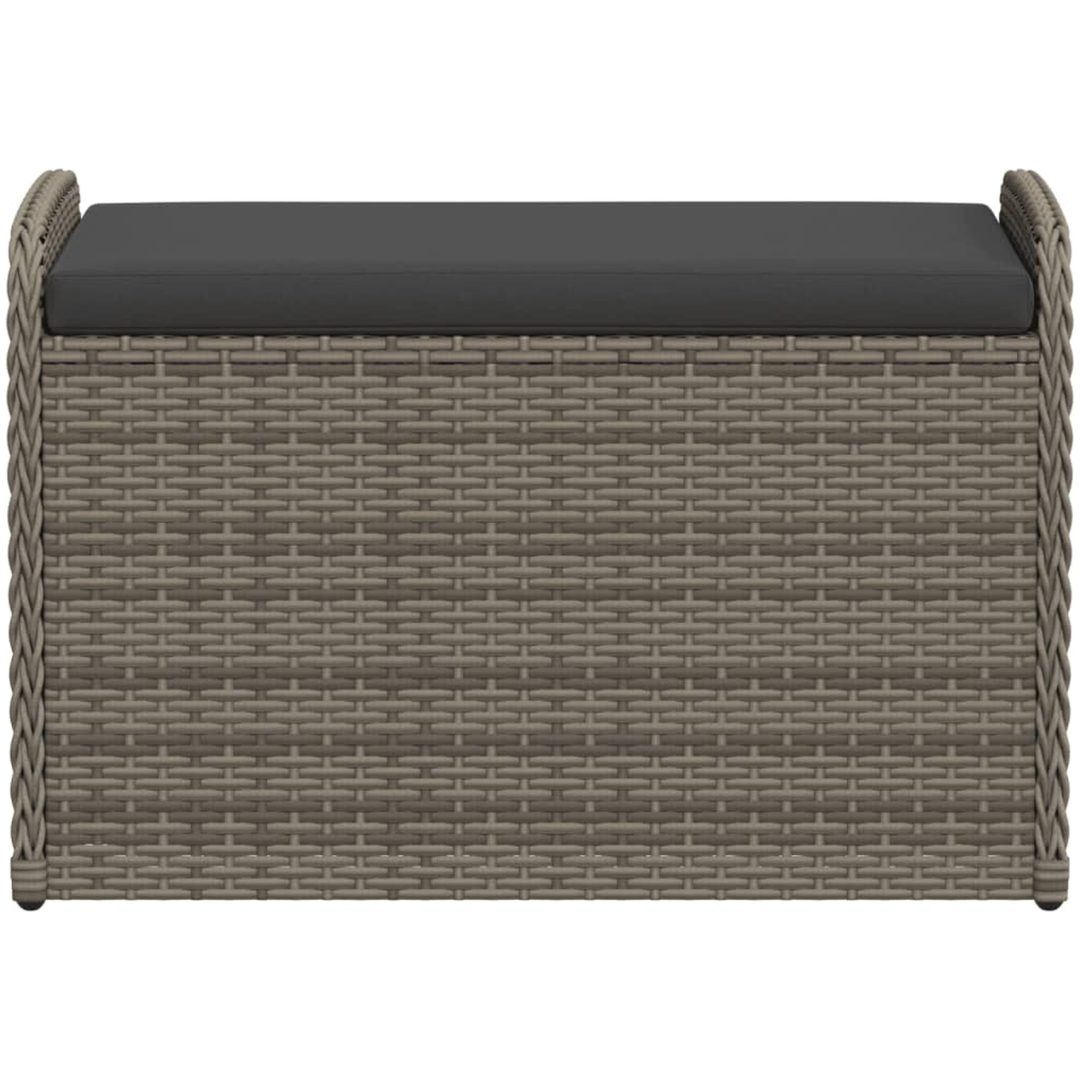 Förvaringsbänk med dyna grå konstrotting vidaXL 80 x 51 x 52 cm – bild 4