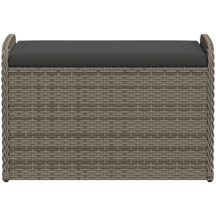 Förvaringsbänk med dyna grå konstrotting vidaXL 80 x 51 x 52 cm – bild 4