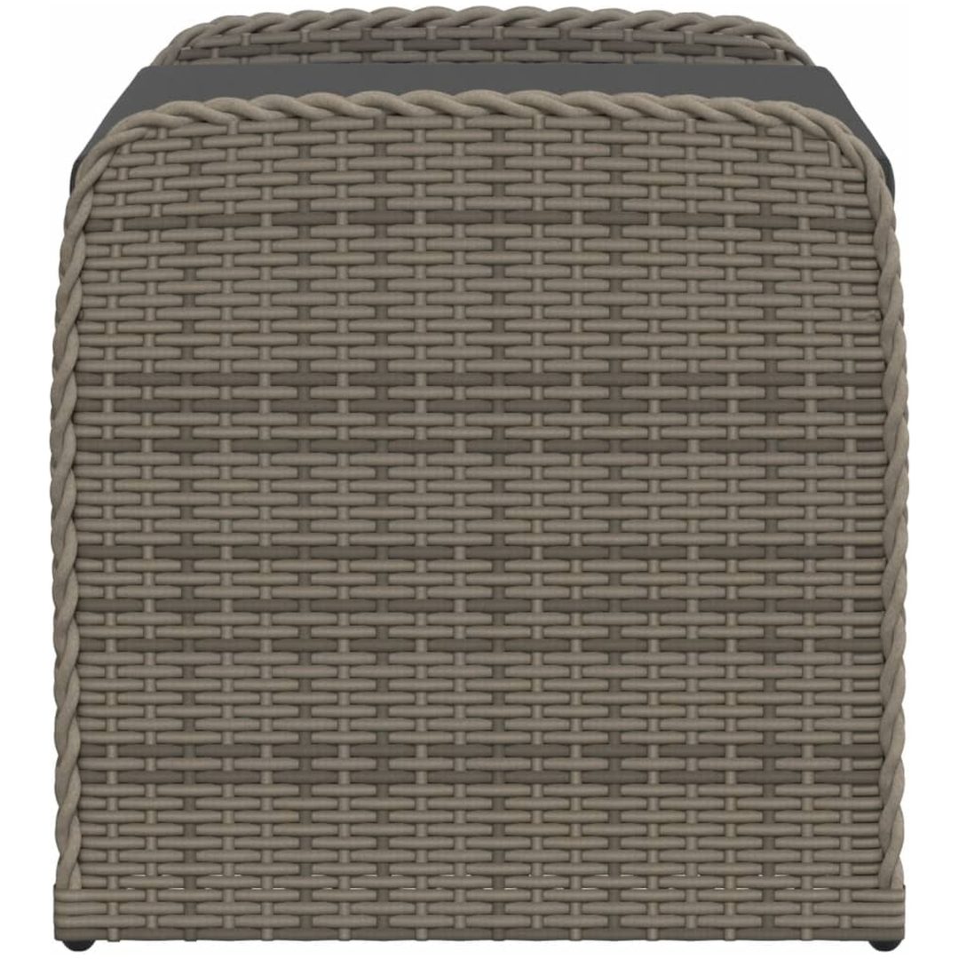 Förvaringsbänk med dyna grå konstrotting vidaXL 80 x 51 x 52 cm – bild 5