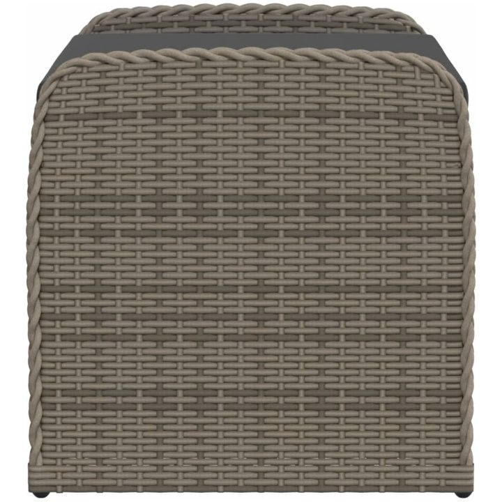 Förvaringsbänk med dyna grå konstrotting vidaXL 80 x 51 x 52 cm – bild 5