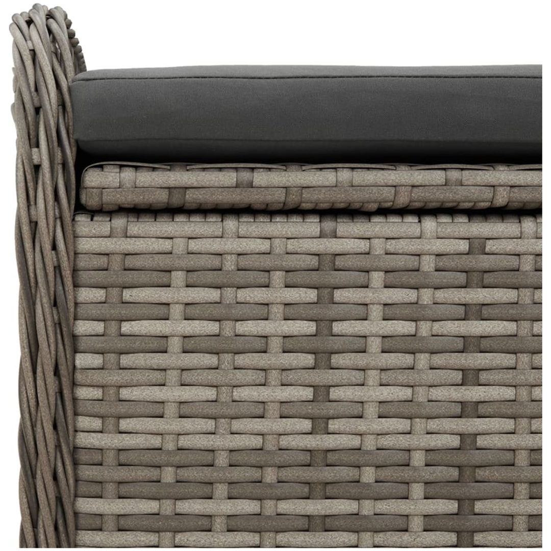 Förvaringsbänk med dyna grå konstrotting vidaXL 80 x 51 x 52 cm – bild 9