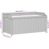 Förvaringsbänk svart konstrotting massiv akacia vidaXL 100 x 50 x 52 cm – miniatyr 11