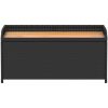 Förvaringsbänk svart konstrotting massiv akacia vidaXL 100 x 50 x 52 cm – miniatyr 4