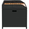Förvaringsbänk svart konstrotting massiv akacia vidaXL 100 x 50 x 52 cm – miniatyr 5