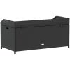Förvaringsbänk svart konstrotting massiv akacia vidaXL 100 x 50 x 52 cm – miniatyr 6