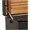 Förvaringsbänk svart konstrotting massiv akacia vidaXL 100 x 50 x 52 cm – miniatyr 8