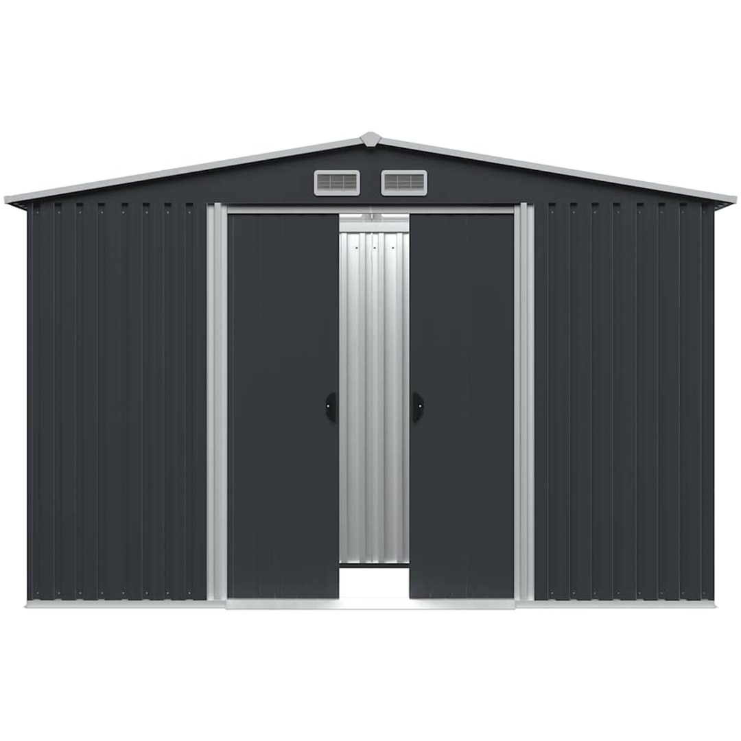Förvaringsbod antracit stål 257x205x178 cm vidaXL – bild 3