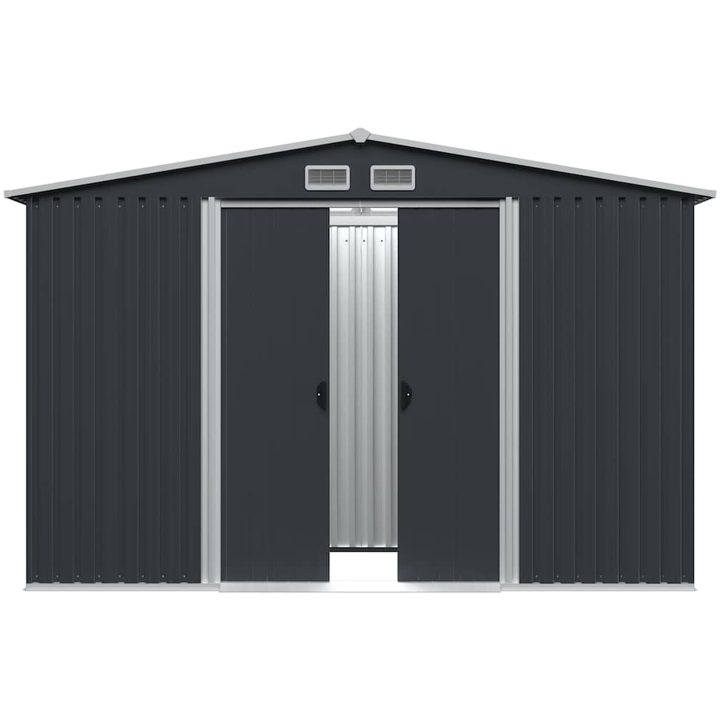 Förvaringsbod antracit stål 257x205x178 cm vidaXL – bild 3