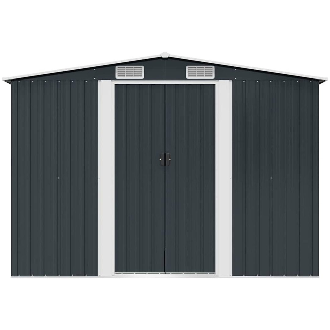 Förvaringsbod antracit stål 257x205x178 cm vidaXL – bild 5