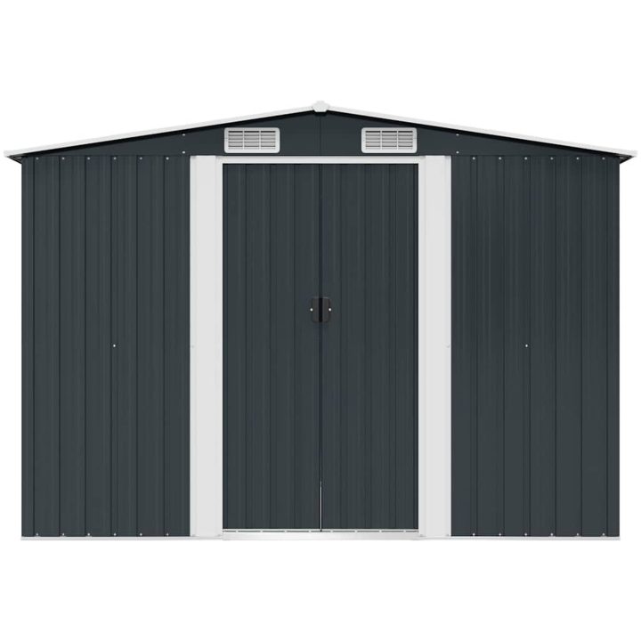 Förvaringsbod antracit stål 257x205x178 cm vidaXL – bild 5