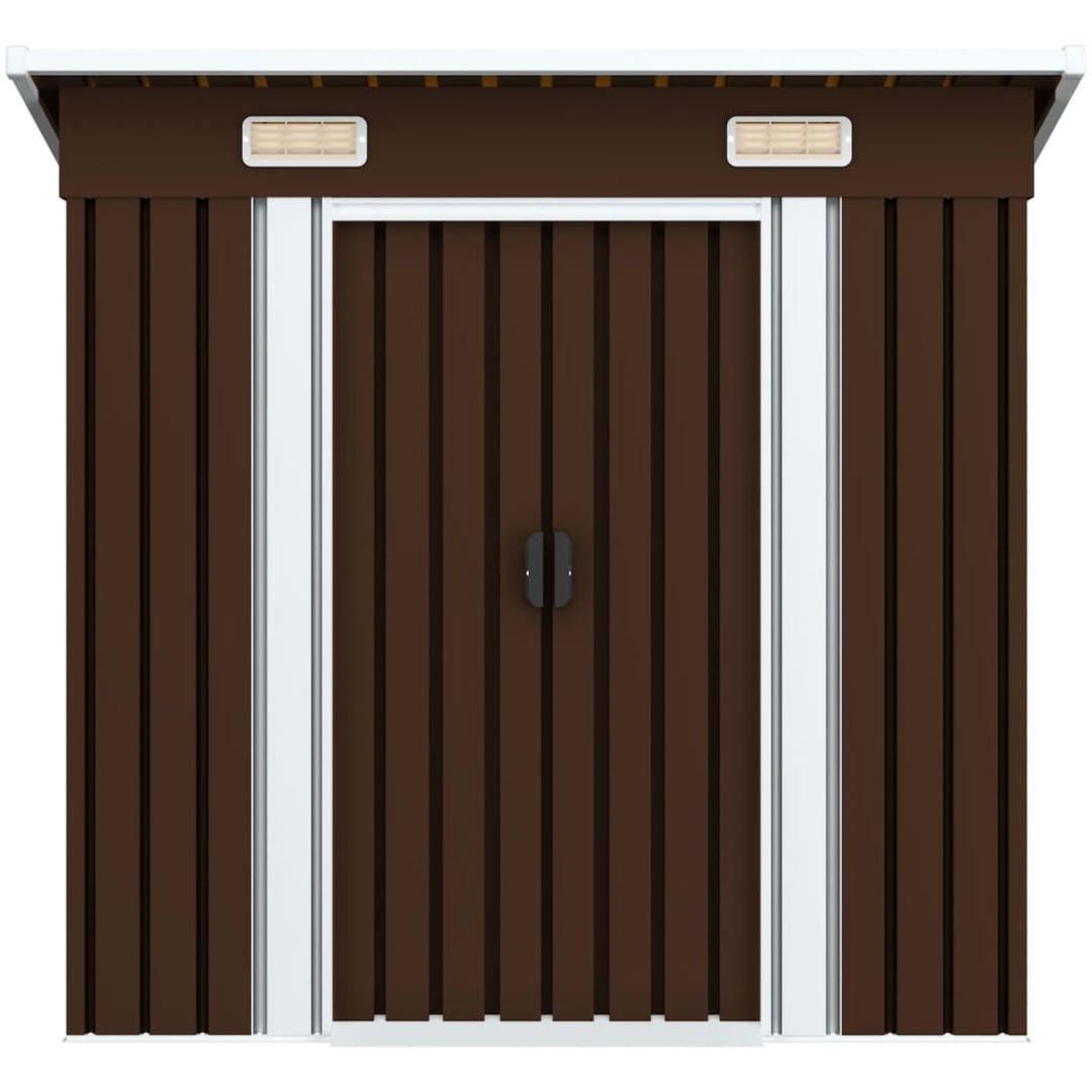 Förvaringsbod brun 194x121x181 cm stål vidaXL – bild 2