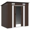 Förvaringsbod brun 194x121x181 cm stål vidaXL – miniatyr 4