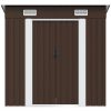 Förvaringsbod brun 194x121x181 cm stål vidaXL – miniatyr 5