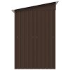 Förvaringsbod brun 194x121x181 cm stål vidaXL – miniatyr 6