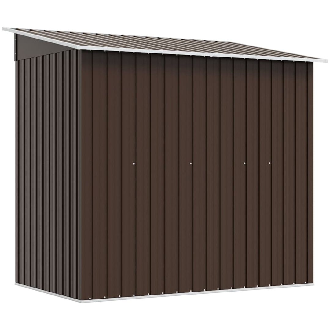 Förvaringsbod brun 194x121x181 cm stål vidaXL – bild 7
