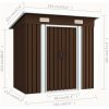 Förvaringsbod brun 194x121x181 cm stål vidaXL – miniatyr 8