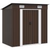 Förvaringsbod brun 194x121x181 cm stål vidaXL – miniatyr 1