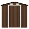 Förvaringsbod brun 204x132x186 cm stål vidaXL – miniatyr 2