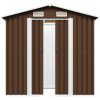 Förvaringsbod brun 204x132x186 cm stål vidaXL – miniatyr 3