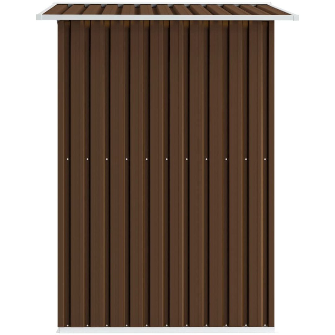 Förvaringsbod brun 204x132x186 cm stål vidaXL – bild 4