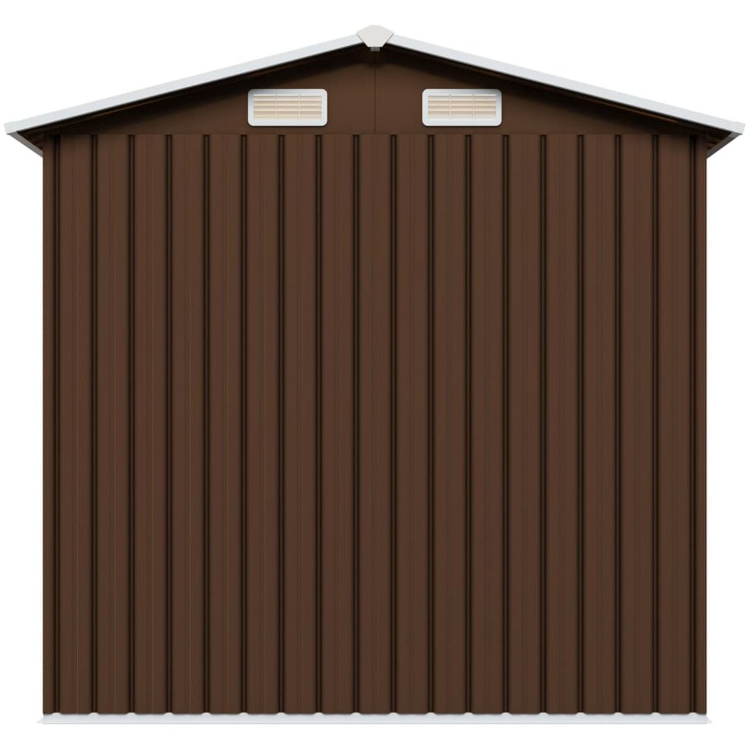 Förvaringsbod brun 204x132x186 cm stål vidaXL – bild 5
