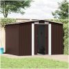 Förvaringsbod brun 257x205x178 cm stål vidaXL – miniatyr 2