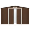 Förvaringsbod brun 257x205x178 cm stål vidaXL – miniatyr 3